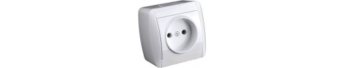 Розетка 1-а накладна Магнолія біла Розетка 1-а накладна Магнолія біла